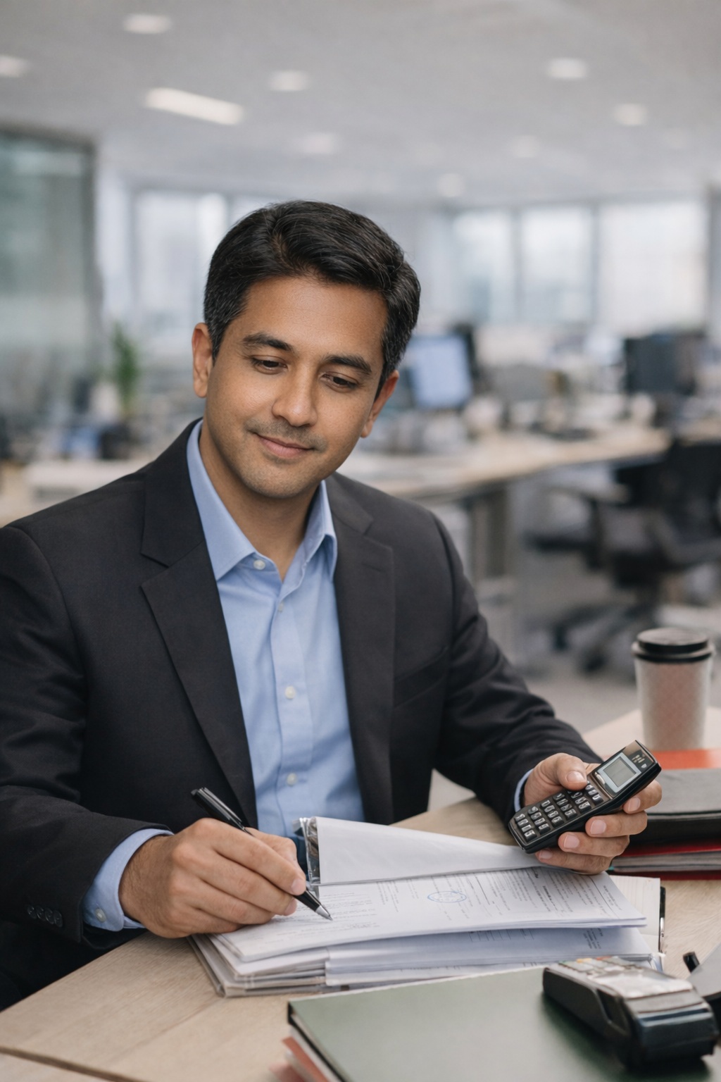 CPA working on yearend & financial reports